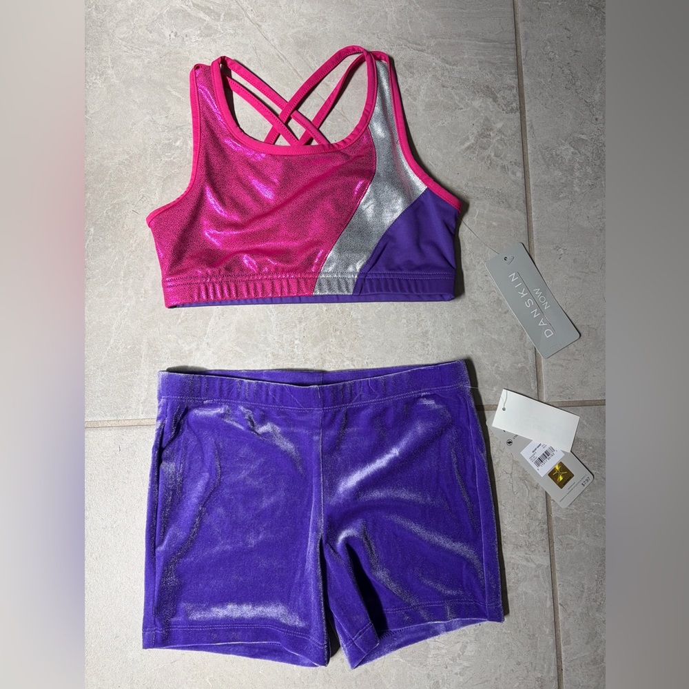Pink and Purple Dance Set with Silver Accents